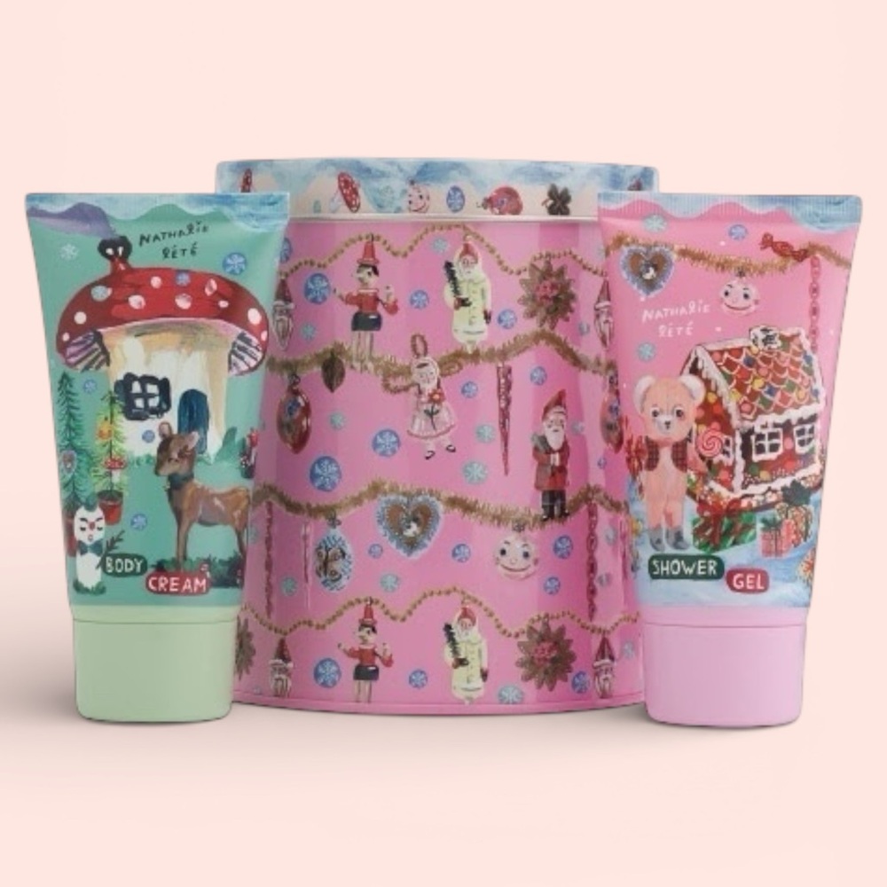 Heathcote & Ivory Nathalie Lete Forest Folk Holiday Body Treats Tin, NWT